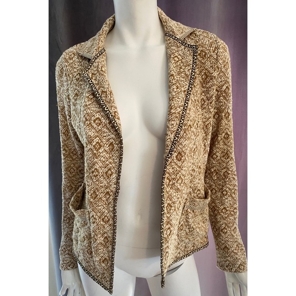 Anthropologie Jackets & Blazers - Saturday Sunday cozy Gold cream Sweater blazer